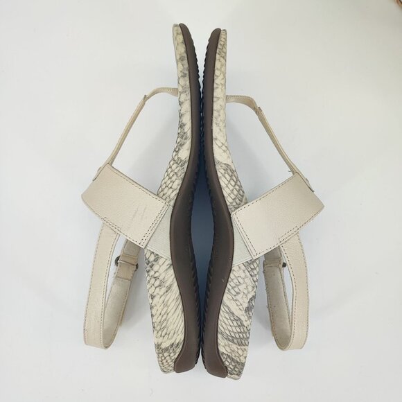 Vionic  Women's Tala T Strap Toe Sandal Cream Leather Sandals Size 11 - Picture 5 of 8